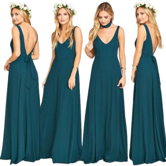 Show Me Your Mumu Jenn Maxi Dress Deep Jade Size Large - Picture 1 of 12